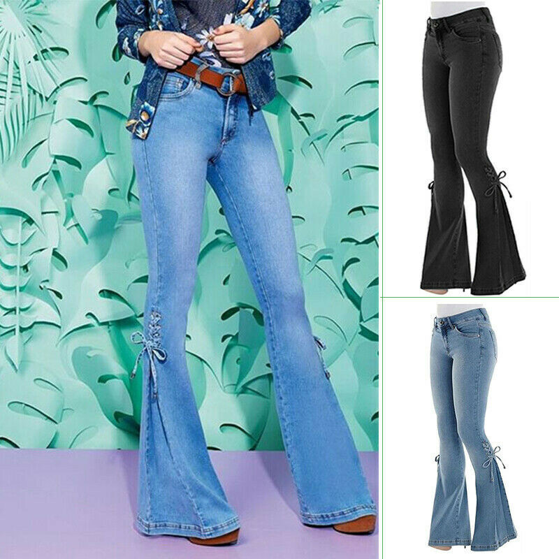 high waisted jean flares